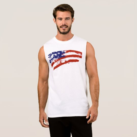 USA Flag Art Sleeveless T-Shirt