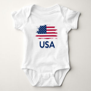 USA Flag  Baby Bodysuit