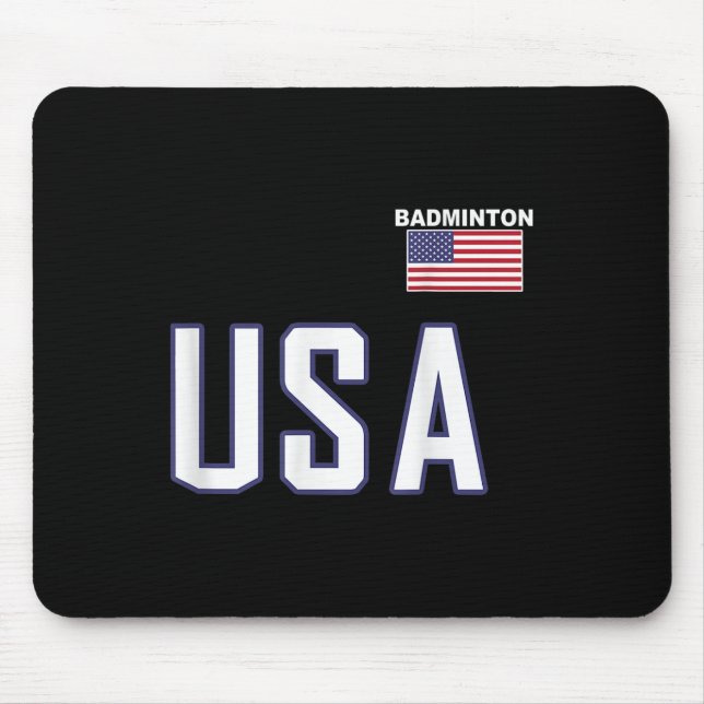 Usa Flag Badminton Team Cool Player Equipment Men  Mouse Mat (Front)