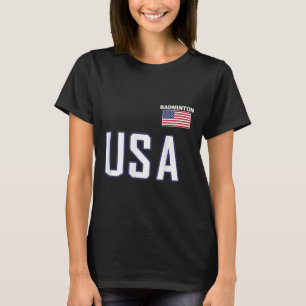 Usa Flag Badminton Team Cool Player Equipment Men T-Shirt