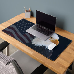 Usa flag-bald eagle desk mat