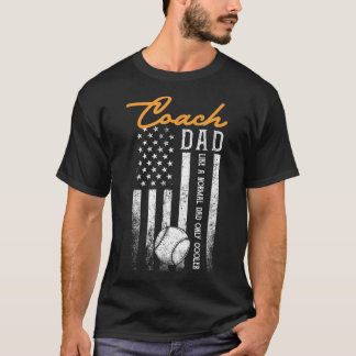 Usa Flag Baseball Coach Dad Is a Great Father T-Shirt