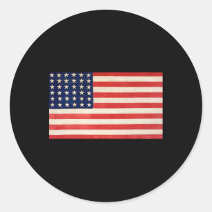 Usa Flag Basic For Men Women And Kids Us Patriotic Classic Round Sticker