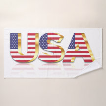 USA Flag Bath Towels Patriotic American