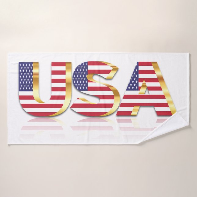 USA Flag Bath Towels Patriotic American (Bath Towel)
