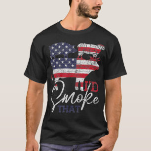 USA Flag BBQ Id Smoke That Funny Grillmaster Gift  T-Shirt