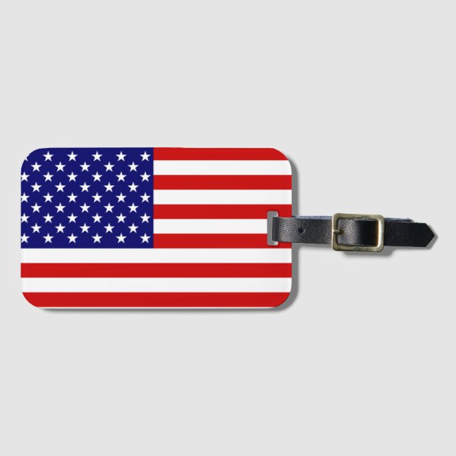 USA Flag bc ltcnt Luggage Tag (Front Horizontal)