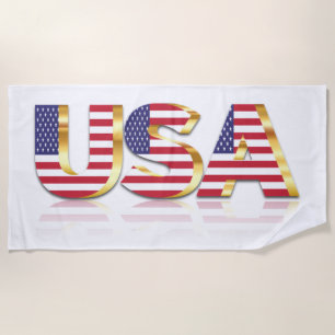 USA Flag Beach Towel Patriotic American