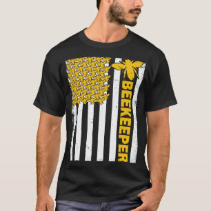 USA Flag  Beekeeper Beekeeping Bees  Women Men T-Shirt