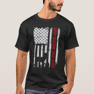 Usa Flag Best Buckin' Dad Ever Deer Hunting Father T-Shirt