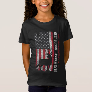 USA Flag Best Buckin' Pawpaw Ever Deer Hunting Fat T-Shirt
