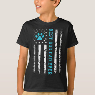 Usa Flag Best Dog Dad Ever American Puppy Lover Pa T-Shirt
