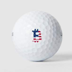 Usa Flag Bitcoin-Bitcoin-Cryptocurrency-Blockchain Golf Balls
