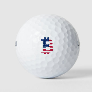 Usa Flag Bitcoin-Bitcoin-Cryptocurrency-Blockchain Golf Balls