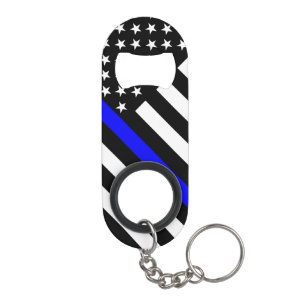 USA Flag Black and White Thin Blue Line