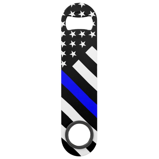 USA Flag Black and White Thin Blue Line (Back)