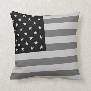 USA Flag Black & White Cushion