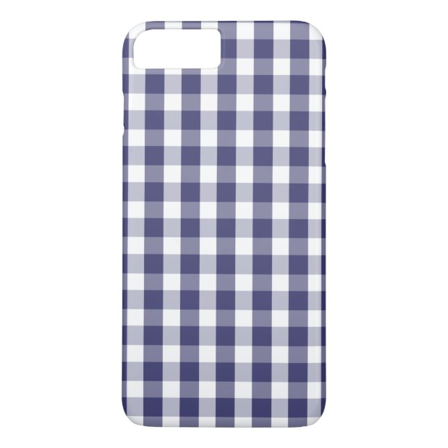 USA Flag Blue and White Gingham Checked Case-Mate iPhone Case (Back)