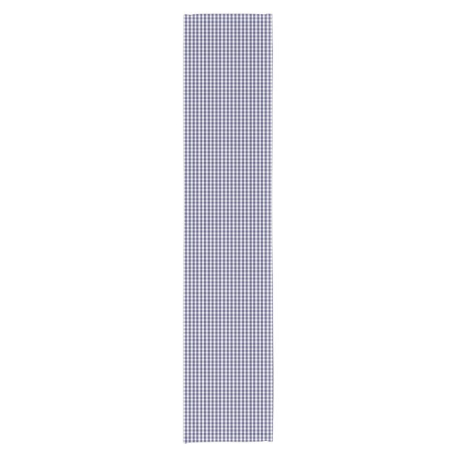 USA Flag Blue and White Gingham Checked Short Table Runner (Front)