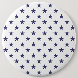USA Flag Blue Stars on White 6 Cm Round Badge