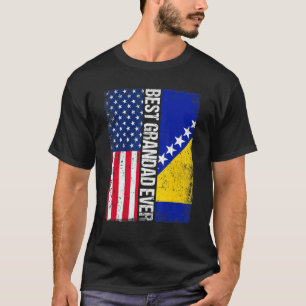 Usa Flag & Bosnia And Herzegovina Flag Best Granda T-Shirt
