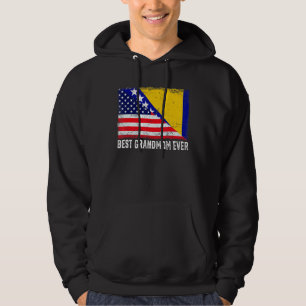 Usa Flag Bosnia And Herzegovina Flag Best Grandmom Hoodie