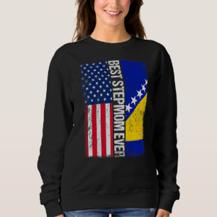 Usa Flag & Bosnia And Herzegovina Flag Best Stepmo Sweatshirt