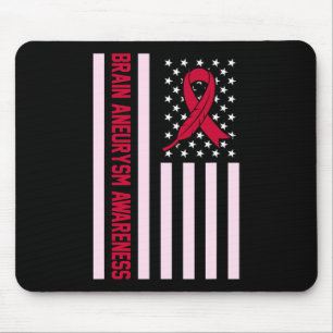 USA Flag Brain Aneurysm Awareness Month Supporter Mouse Mat