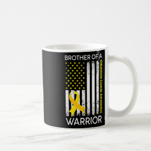 Usa Flag Brother Of A Warrior Childhood Cancer Awa Coffee Mug