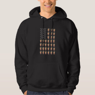 USA Flag Bubble Tea Outfit Pearl Milk Tea America Hoodie