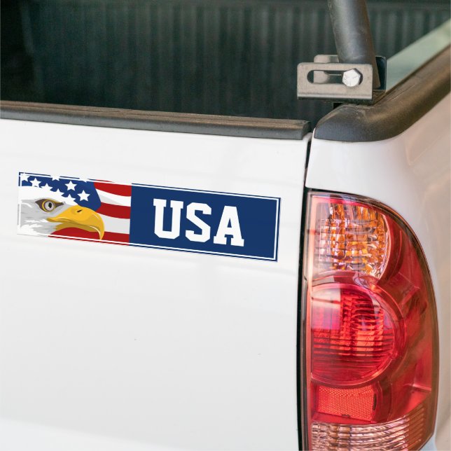 USA Flag Bumper Sticker (On Truck)