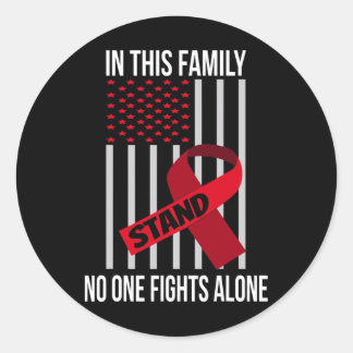 USA Flag Burgundy Ribbon Products Brain Aneurysm A Classic Round Sticker