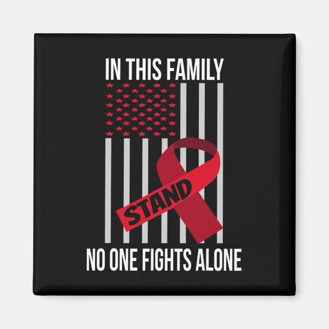 USA Flag Burgundy Ribbon Products Brain Aneurysm A Magnet (Front)