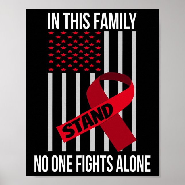 USA Flag Burgundy Ribbon Products Brain Aneurysm A Poster (Front)