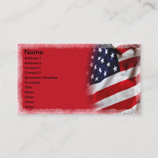 USA Flag Business Card (Front)