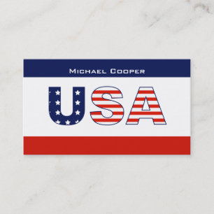 USA Flag Business Card Stars Stripes