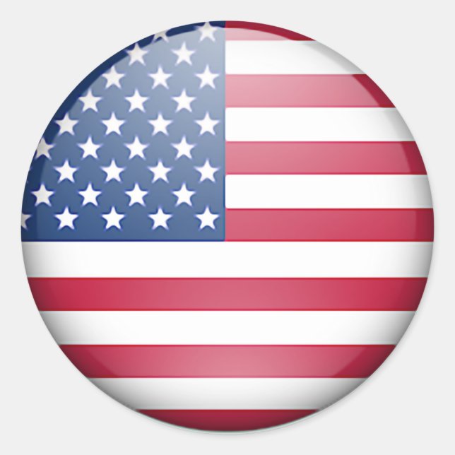 USA flag button Classic Round Sticker (Front)