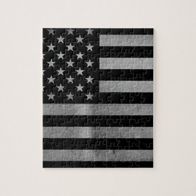 USA Flag BW Jigsaw Puzzle (Vertical)