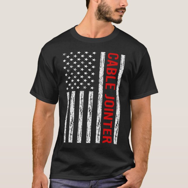 USA Flag - Cable Jointer T-Shirt (Front)