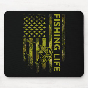 Usa Flag Camouflage Fishing Life Mouse Mat