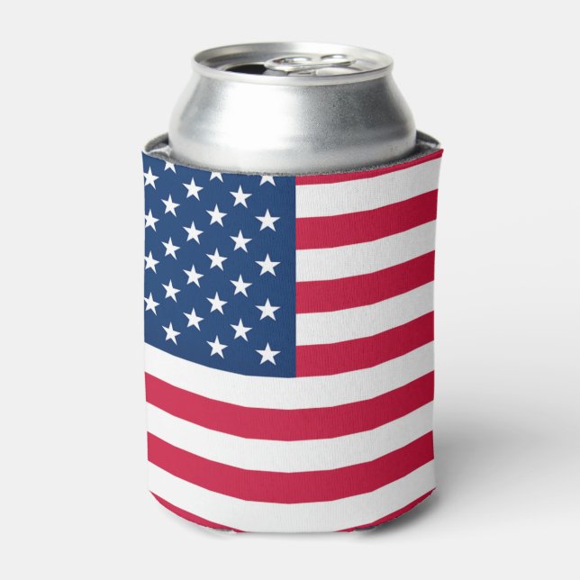 USA Flag Can Cooler American Patriotic (Can Front)