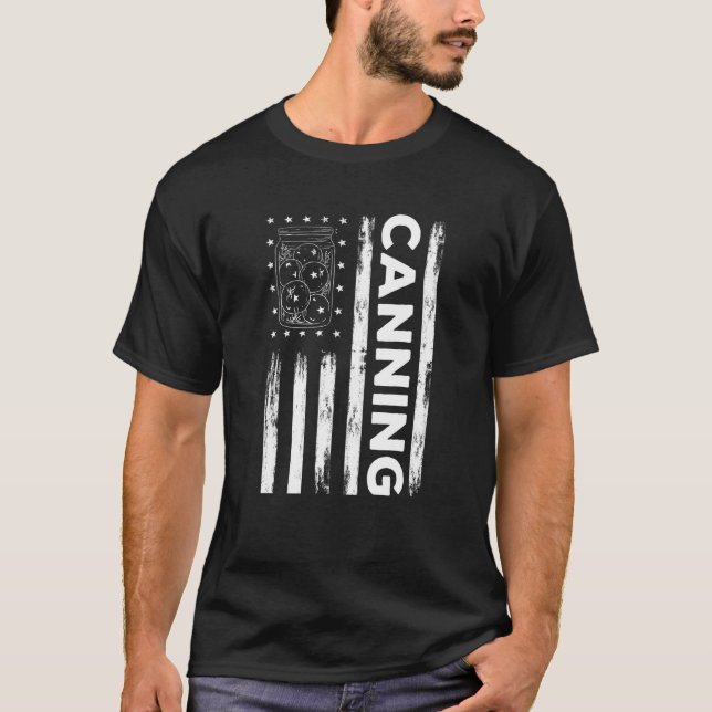 USA Flag Canning Apparel Pickling America T-Shirt (Front)