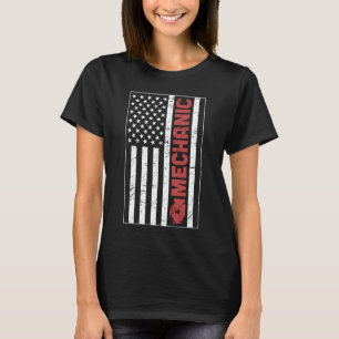 USA Flag - Car Repair Shop Employee, Technician Ca T-Shirt