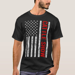 USA Flag Cattle Show Cow Show T-Shirt