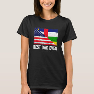 Usa Flag Central African Republic Flag Best Dad Ev T-Shirt