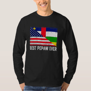 Usa Flag Central African Republic Flag Best Pepaw T-Shirt