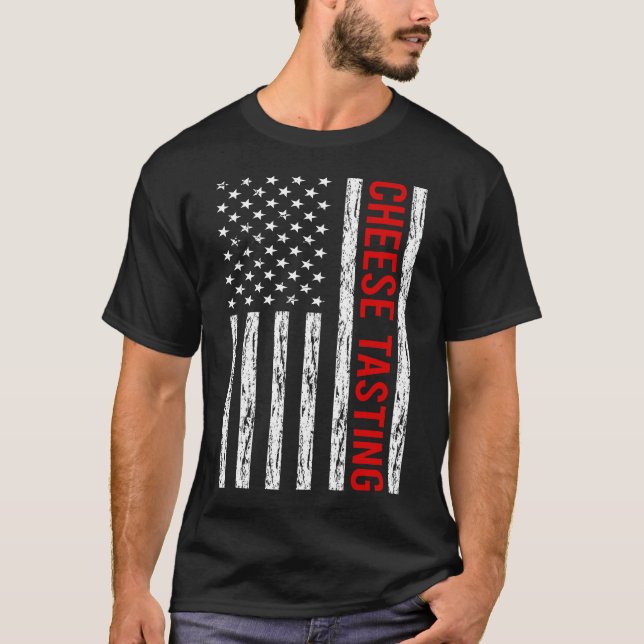 USA Flag Cheese Tasting T-Shirt (Front)