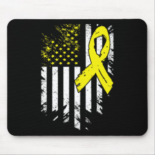 USA Flag Childhood Cancer Awareness Family Support Mouse Mat