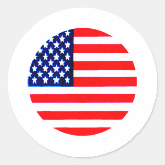 USA Flag Circle Tdhe MUSEUM Zazzle Classic Round Sticker