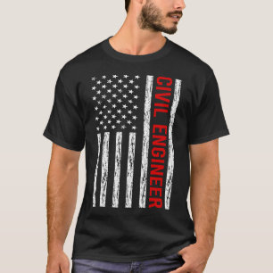 USA Flag - Civil Engineer T-Shirt
